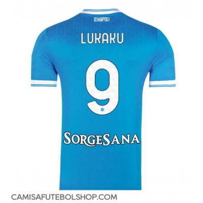 Camisa de time de futebol SSC Napoli Romelu Lukaku #9 Replicas 1º Equipamento 2025-26 Manga Curta Camisa de time de futebol SSC Napoli Romelu Lukaku #9 Replicas 1º Equipamento 2025-26 Manga Curta